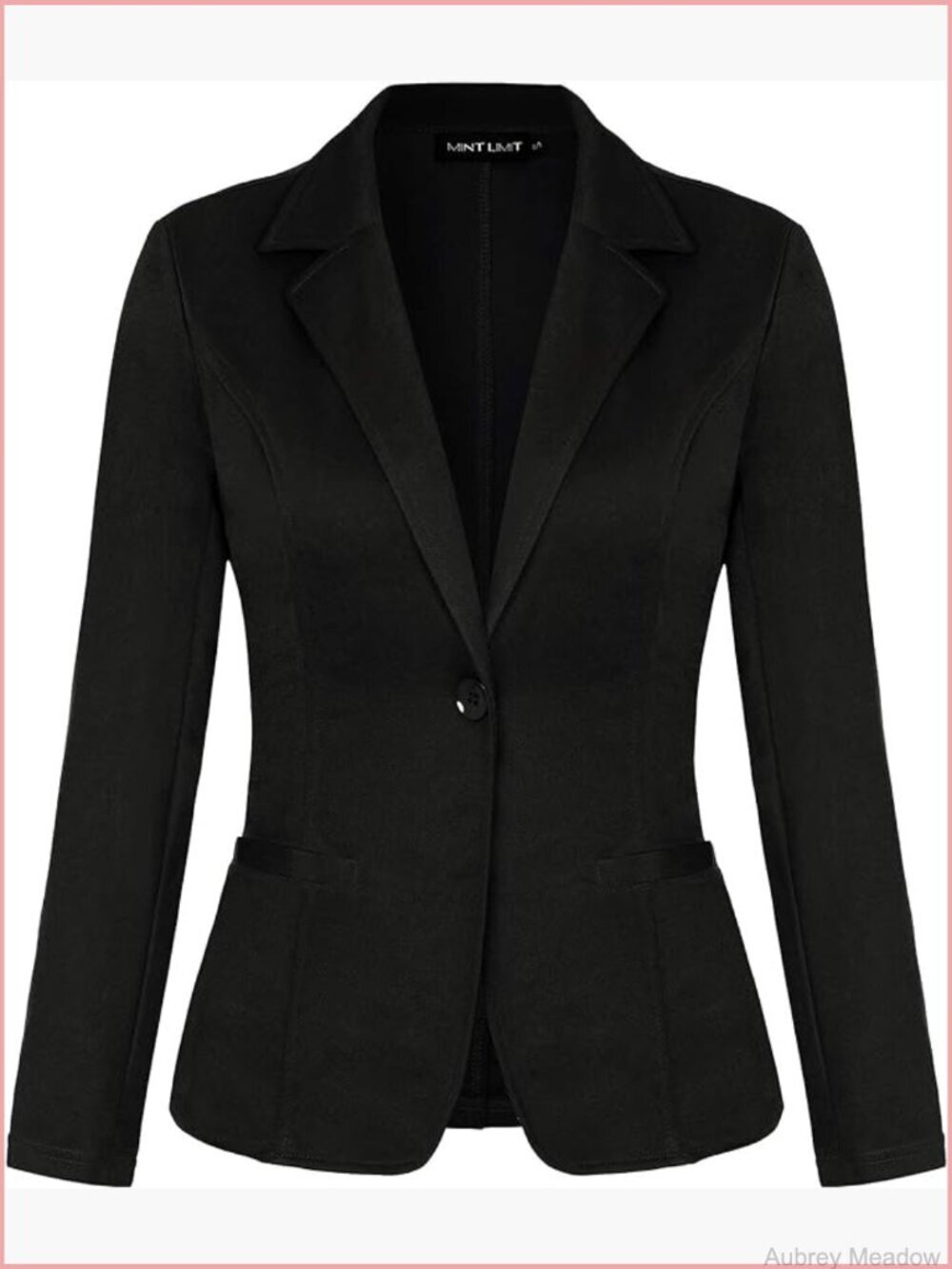Women's Long Sleeve Button Blazer Notch Lapel Open Front Work Jacket with